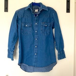 Vintage Wrangler Snap Button Denim Shirt